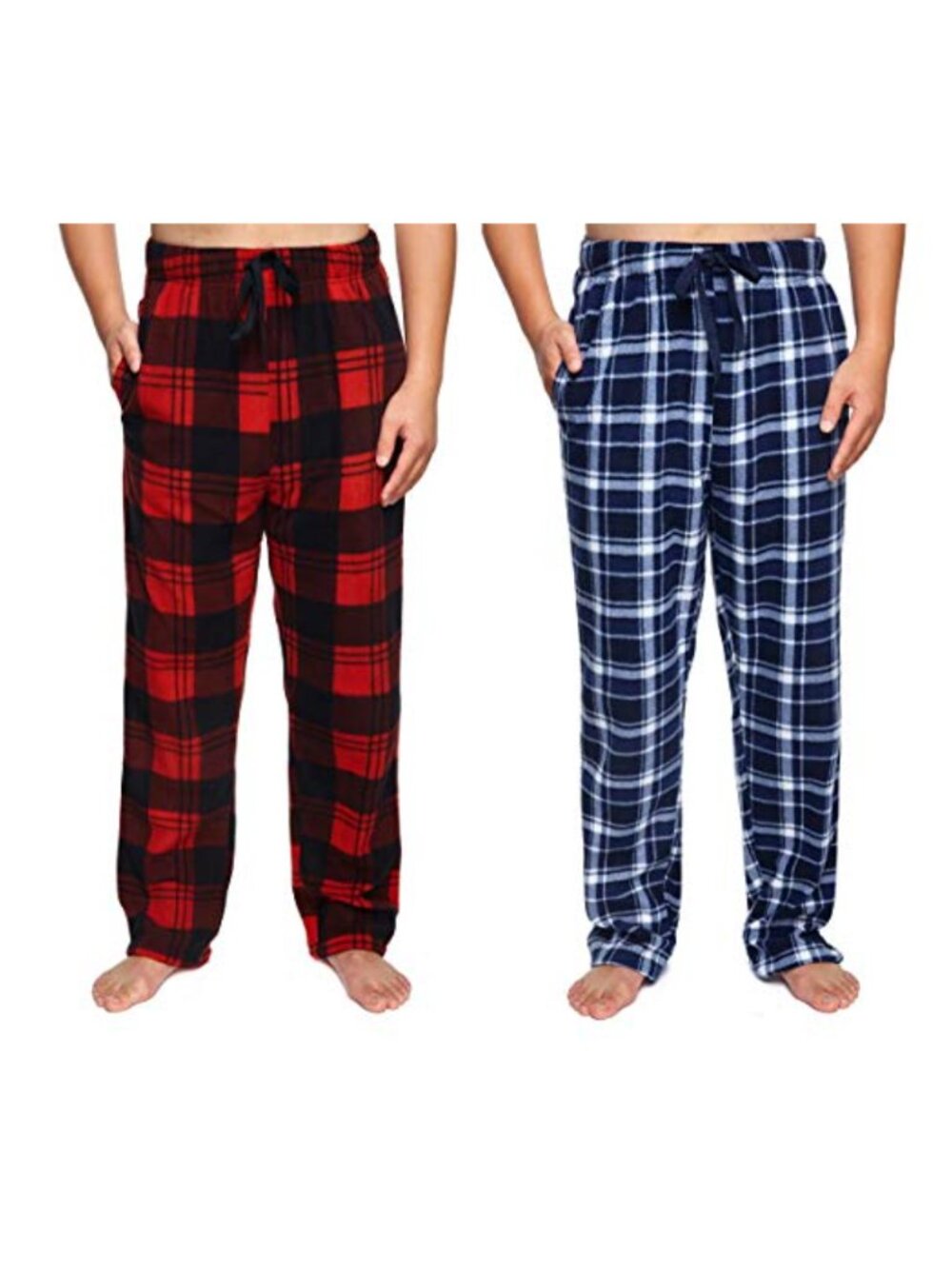 Men's Ultra Comfy Micro Fleece Pajama Pants 2-Pack Relaxed Fit Lounge Sleep